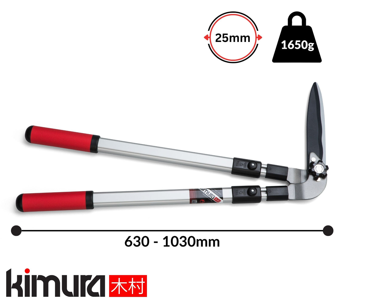 Kimura Pro Heavy Duty Edging Shears - Wavy Japanese SK5 Steel Blades, Lightweight Handles, For Lawn Edges, 630-1030mm