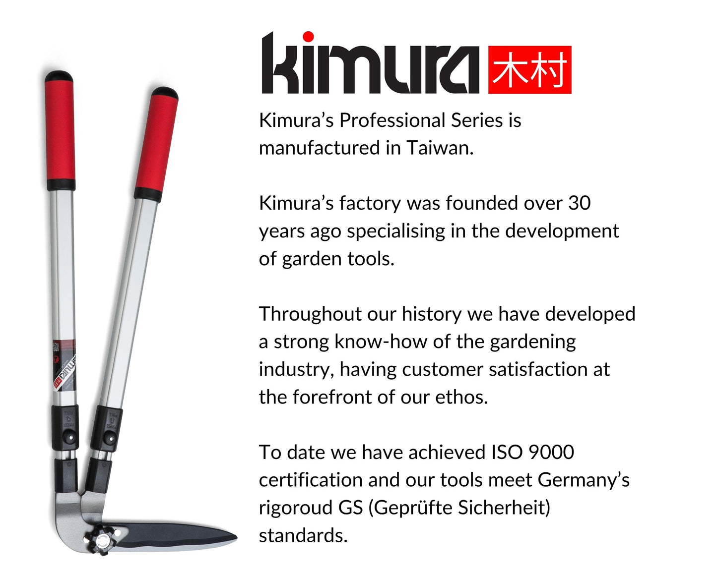 Kimura Pro Heavy Duty Edging Shears - Wavy Japanese SK5 Steel Blades, Lightweight Handles, For Lawn Edges, 630-1030mm