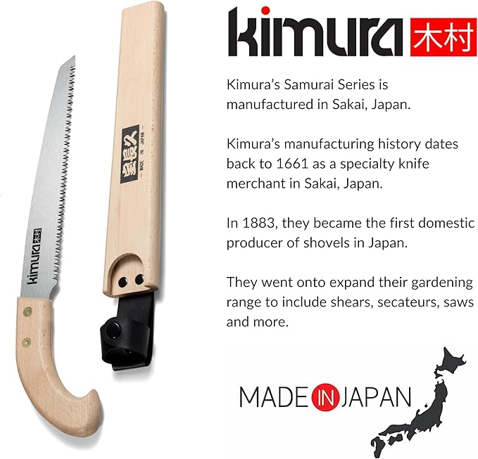Kimura Samurai Pruning Saw, Japanese Hi-Carbon Steel