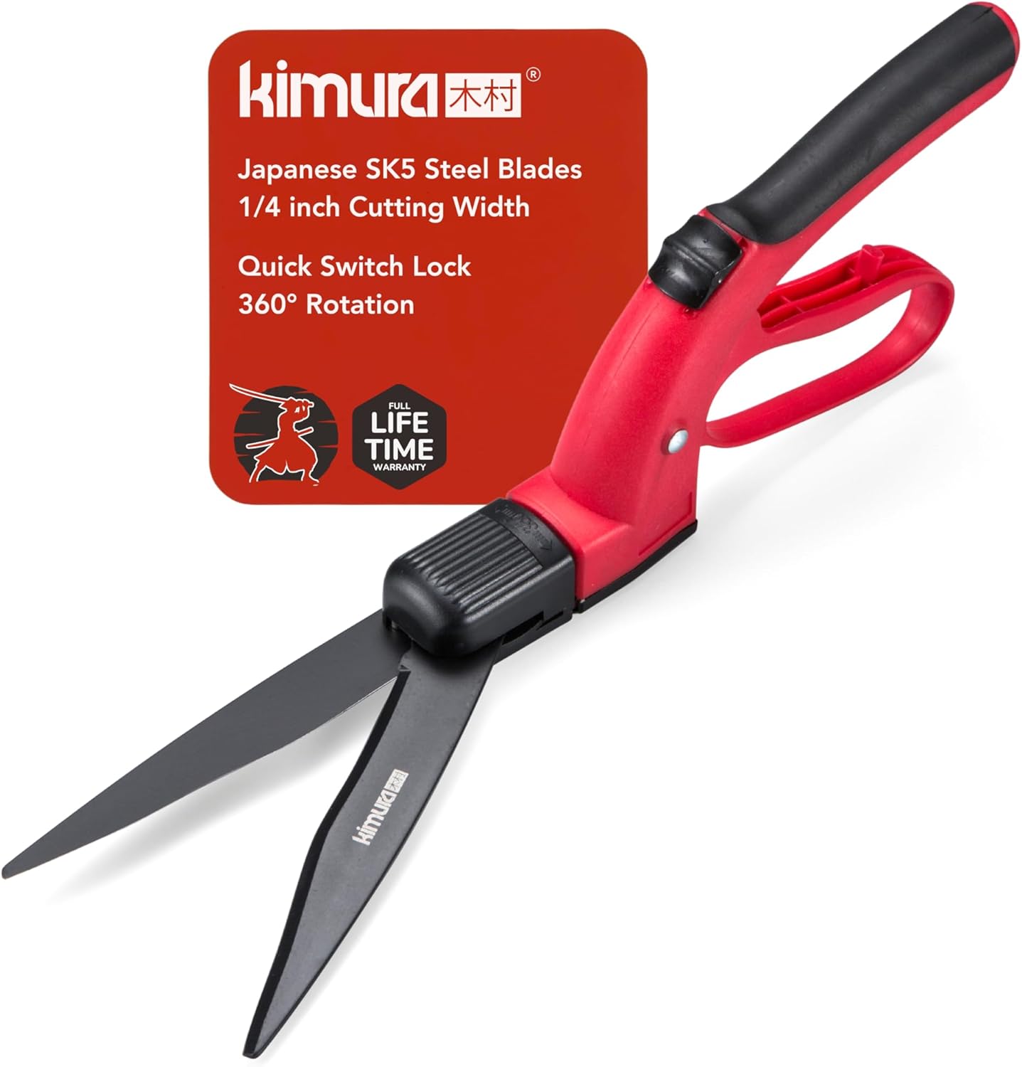 Kimura Pro Grass Shears, Japanese SK5 Steel Blades, for Edging & Trimming