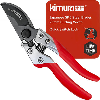 Kimura Pro 8” Pruning Shears, Japanese SK5 Steel Blades